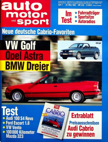 Deckblatt Auto Motor und Sport (07/1992)